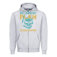 Heather Grey Retirement Plan Scuba Diving Zipper Hoodie - artisFamous