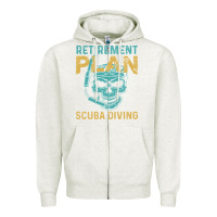 Oatmeal Heather Retirement Plan Scuba Diving Zipper Hoodie - artisFamous