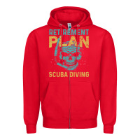 Red Retirement Plan Scuba Diving Zipper Hoodie - artisFamous
