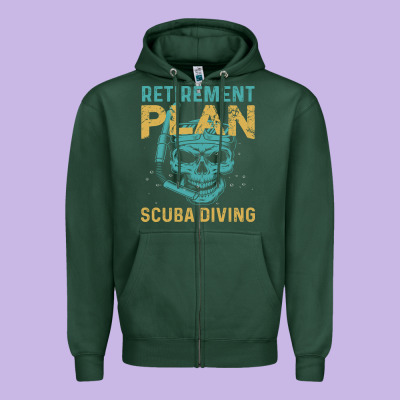 Retirement Plan Scuba Diving Zipper Hoodie Designed By Artisfamous