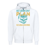 White Retirement Plan Scuba Diving Zipper Hoodie - artisFamous