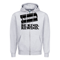 Heather Grey blockbuster be kind rewind Zipper Hoodie - artisFamous