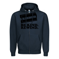 Navy blockbuster be kind rewind Zipper Hoodie - artisFamous