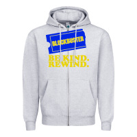 Heather Grey blockbuster be kind rewind Zipper Hoodie - artisFamous