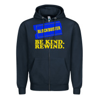 Navy blockbuster be kind rewind Zipper Hoodie - artisFamous