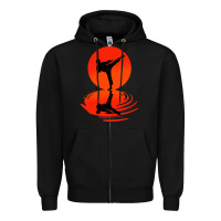 Black karate and kung fu Zipper Hoodie - artisFamous