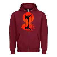Burgundy karate and kung fu Zipper Hoodie - artisFamous