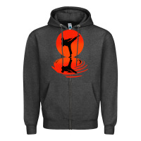 Charcoal Heather karate and kung fu Zipper Hoodie - artisFamous