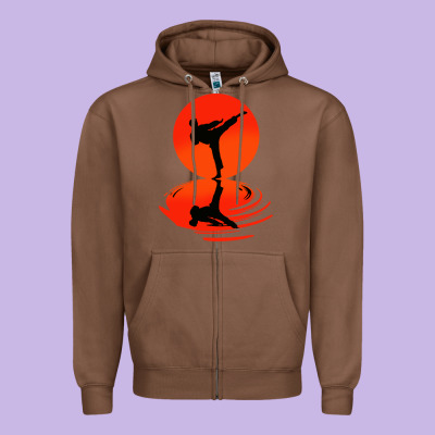 Karate And Kung Fu Zipper Hoodie Designed By Artisfamous