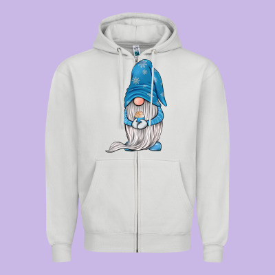 Winter Gnome Zipper Hoodie Designed By Jahusdesignshop