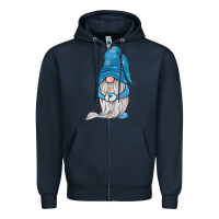 Navy winter gnome Zipper Hoodie - JahusDesignShop