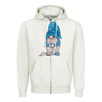 Oatmeal Heather winter gnome Zipper Hoodie - JahusDesignShop
