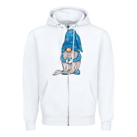White winter gnome Zipper Hoodie - JahusDesignShop