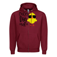 Burgundy kids chick dig me christian Zipper Hoodie - artisFamous