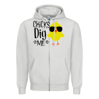 Dove Grey kids chick dig me christian Zipper Hoodie - artisFamous