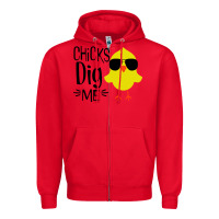Red kids chick dig me christian Zipper Hoodie - artisFamous