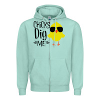 Seafoam kids chick dig me christian Zipper Hoodie - artisFamous