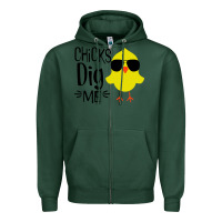 Sports Green kids chick dig me christian Zipper Hoodie - artisFamous