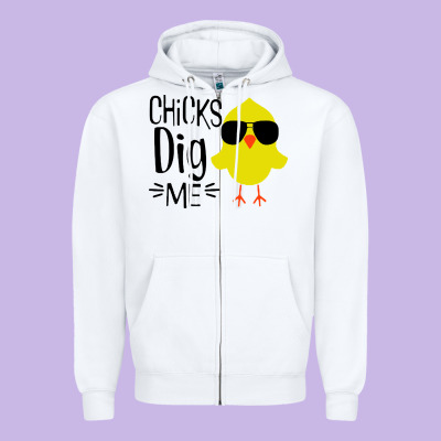 Kids Chick Dig Me Christian Zipper Hoodie Designed By Artisfamous