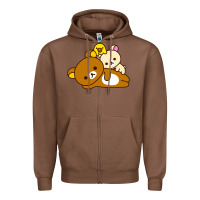 Chestnut rilakkuma rila head shirt Zipper Hoodie - artisFamous