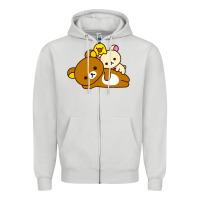 Dove Grey rilakkuma rila head shirt Zipper Hoodie - artisFamous