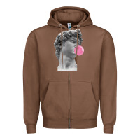 Chestnut Vaporwave statue head with bubblegum Zipper Hoodie - artisFamous