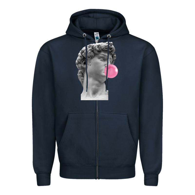 Vaporwave Statue Head With Bubblegum Zipper Hoodie by artisFamous | Teevron