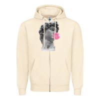 Sandshell Vaporwave statue head with bubblegum Zipper Hoodie - artisFamous