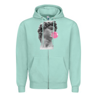 Seafoam Vaporwave statue head with bubblegum Zipper Hoodie - artisFamous