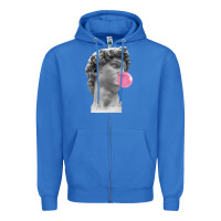 True Royal Vaporwave statue head with bubblegum Zipper Hoodie - artisFamous