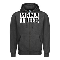 Charcoal Heather Mama Tried Zipper Hoodie - artisFamous