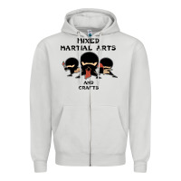 Dove Grey mixed martial arts and crafts Zipper Hoodie - artisFamous