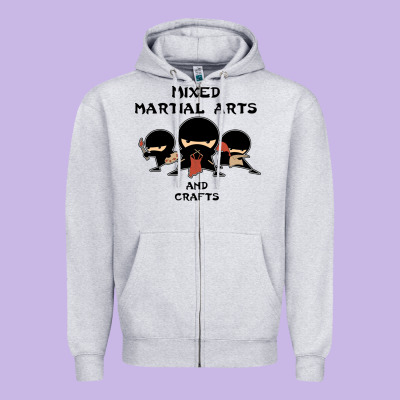 Mixed Martial Arts And Crafts Zipper Hoodie Designed By Artisfamous