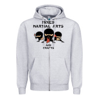 Heather Grey mixed martial arts and crafts Zipper Hoodie - artisFamous