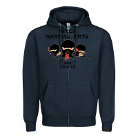 Navy mixed martial arts and crafts Zipper Hoodie - artisFamous
