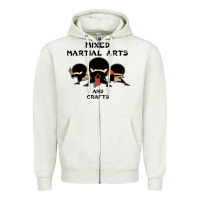 Oatmeal Heather mixed martial arts and crafts Zipper Hoodie - artisFamous