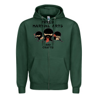 Sports Green mixed martial arts and crafts Zipper Hoodie - artisFamous