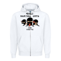 White mixed martial arts and crafts Zipper Hoodie - artisFamous