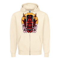 Sandshell demon oni mask Zipper Hoodie - artisFamous