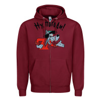 Burgundy nu pogodi! Zipper Hoodie - artisFamous