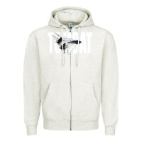 Oatmeal Heather f 14 tomcat f14 navy jet fighter plane tshirt pilot t shirt Zipper Hoodie - artisFamous