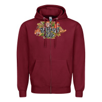 Burgundy Rainforest Cafe Zipper Hoodie - artisFamous