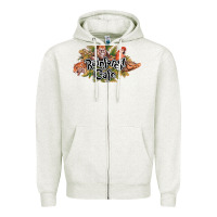 Oatmeal Heather Rainforest Cafe Zipper Hoodie - artisFamous