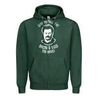 Ron Tv Show Parks Swanson - Bacon & Eggs Zipper Hoodie | Teevron