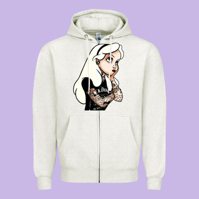 Alice In Wonderland Zipper Hoodie Designed By Artisfamous