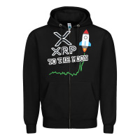 Black xrp to the moon Zipper Hoodie - artisFamous