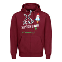 Xrp To The Moon Zipper Hoodie | Teevron