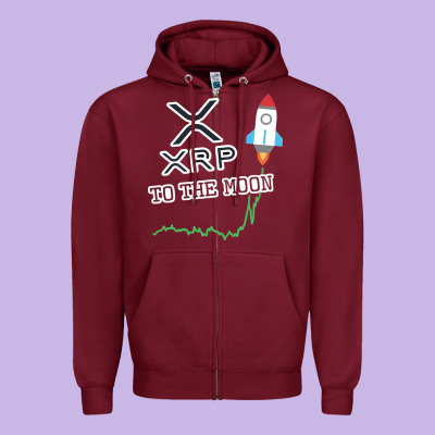 Xrp To The Moon Zipper Hoodie Designed By Artisfamous