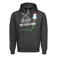 Charcoal Heather xrp to the moon Zipper Hoodie - artisFamous