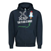 Navy xrp to the moon Zipper Hoodie - artisFamous